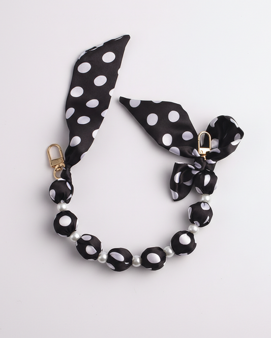 Polka Pearl Bow Phone Charm