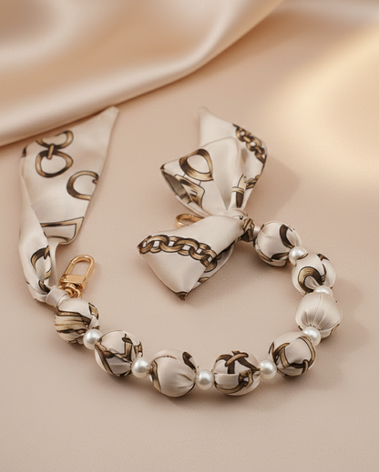 Ivory Chain Bow Phone Charm