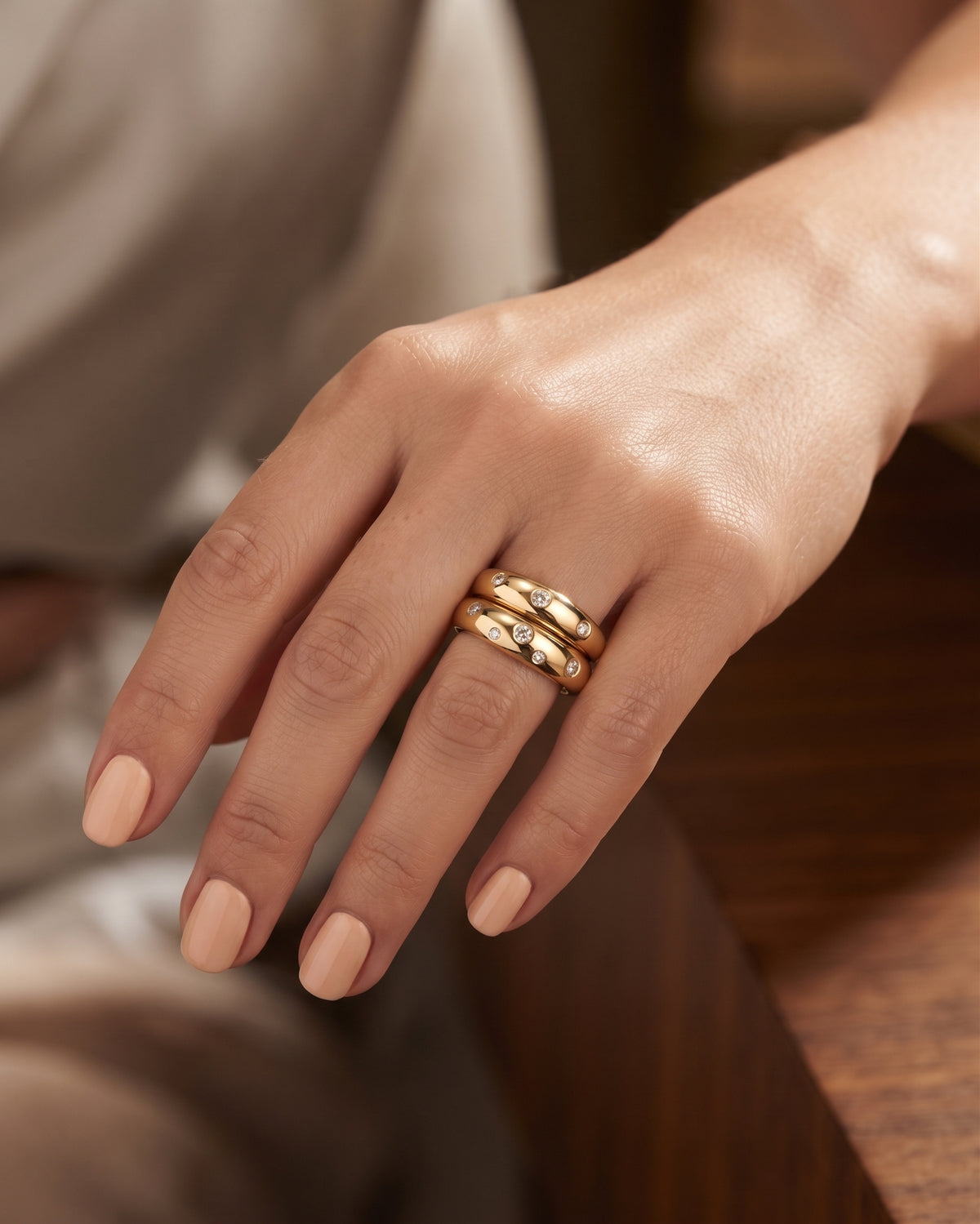 Dual Dome Pave Statement Ring