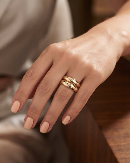 Dual Dome Pave Statement Ring