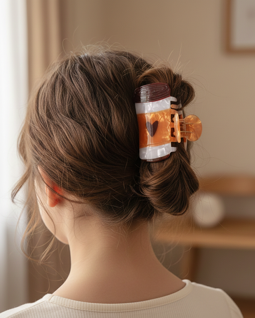 Coffee Cup Hair Claw Clip