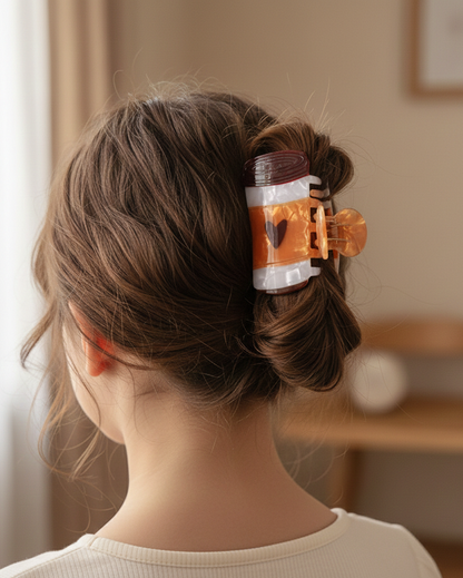 Coffee Cup Hair Claw Clip