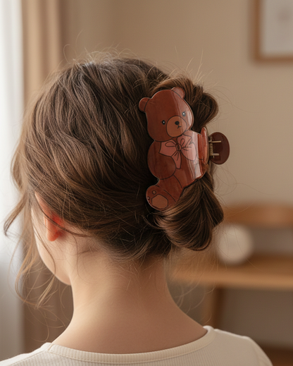Teddy Hair Claw Clip