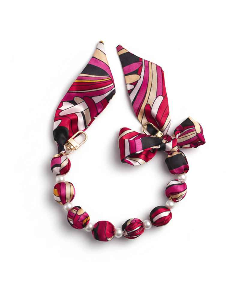 Ruby Swirl Bow Phone Charm