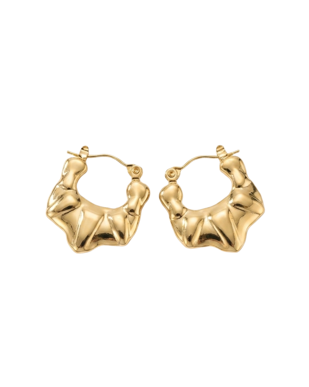 Textured Abstract Hoop Earrings