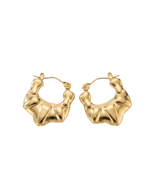 Textured Abstract Hoop Earrings
