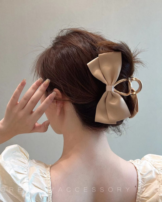 Elegant Satin Bow Claw Clip