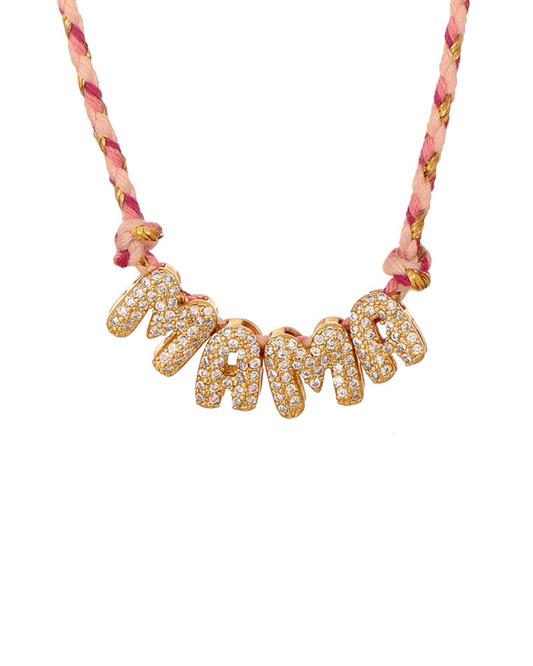 "MAMA" Cord Charm Necklace