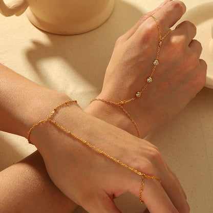Cascading Bezel Crystal Hand Chain