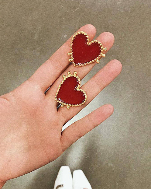 Red Heart Earrings