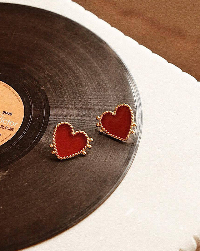 Red Heart Earrings