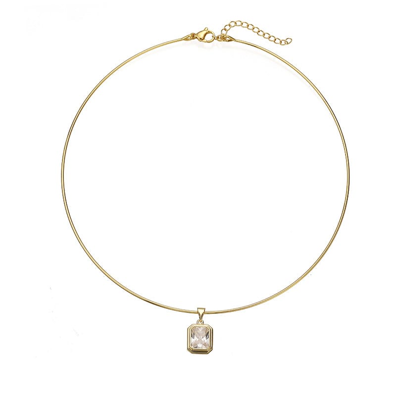 Prism Wire Choker & Charm Necklace