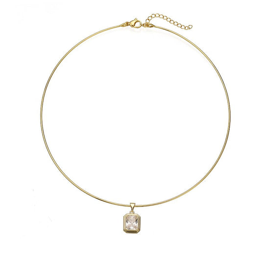 Prism Wire Choker & Charm Necklace
