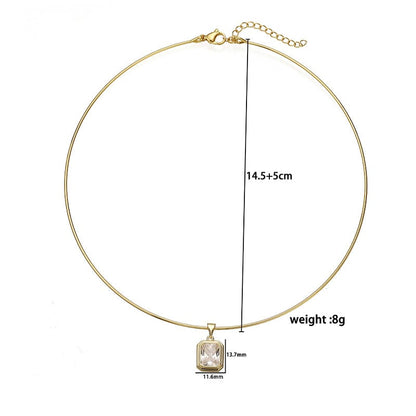 Prism Wire Choker & Charm Necklace
