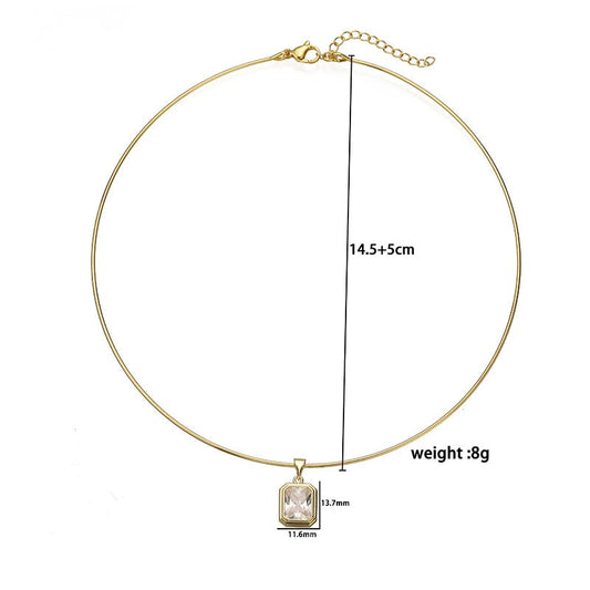 Prism Wire Choker & Charm Necklace
