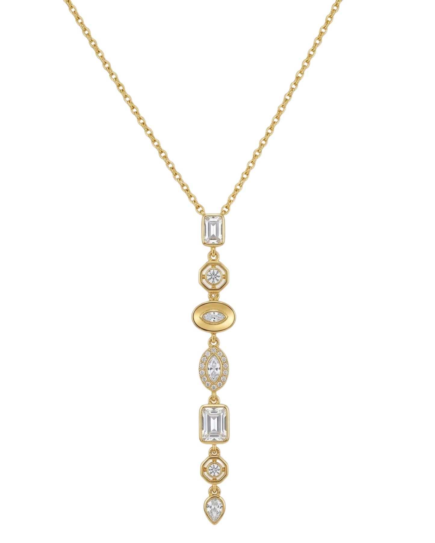 Aria Geometric Drop Necklace