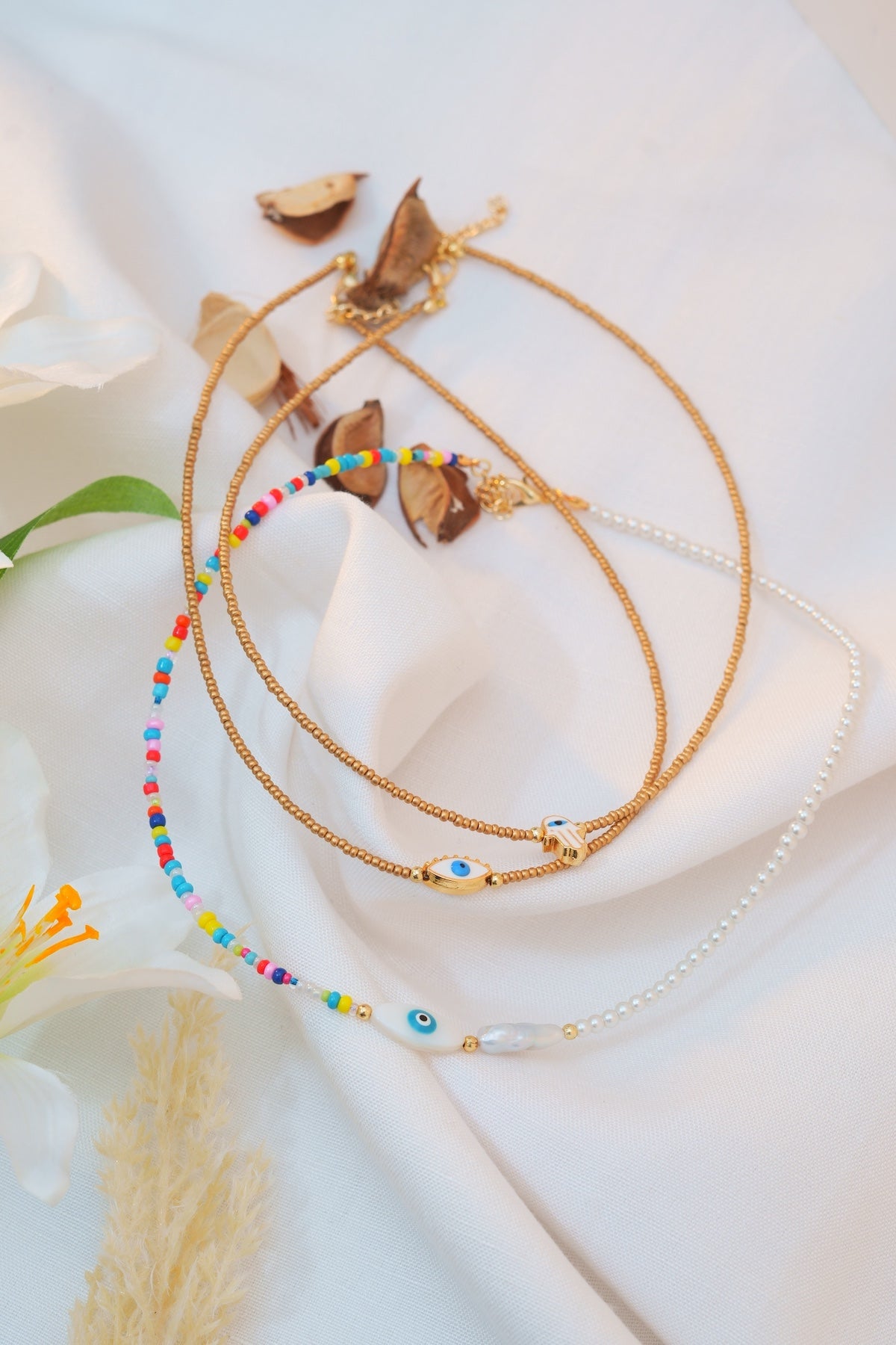 Multi Color Beaded Evil Eye