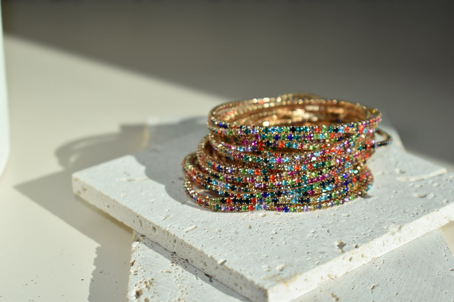 Multicolor Stones Stretchy Bracelets