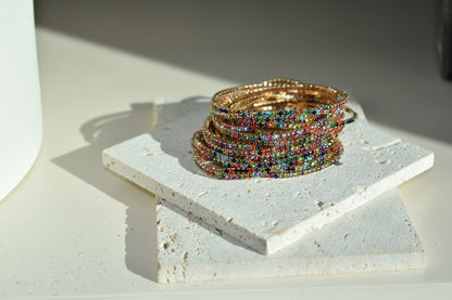 Multicolor Stones Stretchy Bracelets