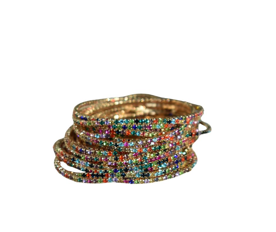 Multicolor Stones Stretchy Bracelets