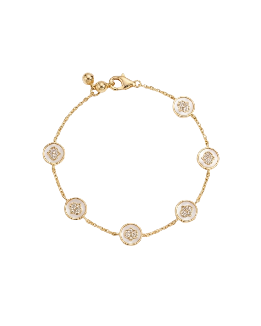 Celestial Hamsa Enamel Station Bracelet