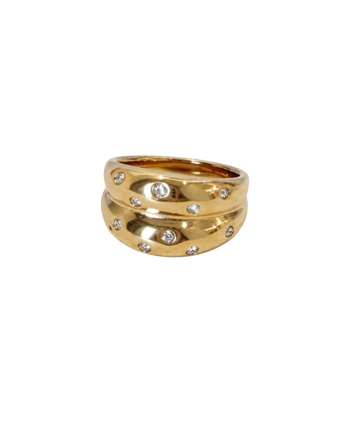 Dual Dome Pave Statement Ring