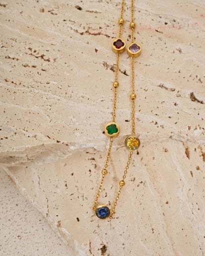 Rainbow Clover Bezel Station Chain