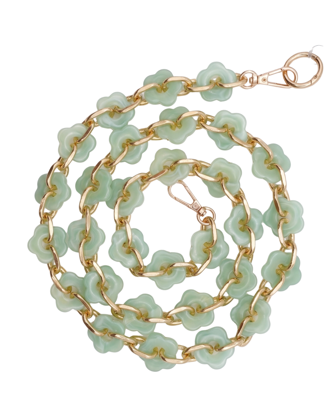 Flora Acetate & Golden Link Phone Chain
