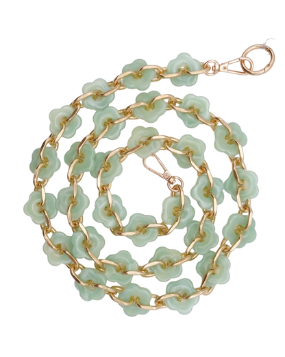 Flora Acetate & Golden Link Phone Chain