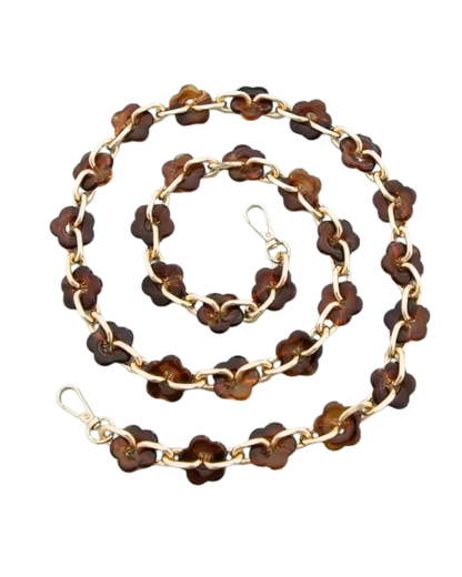 Flora Acetate & Golden Link Phone Chain