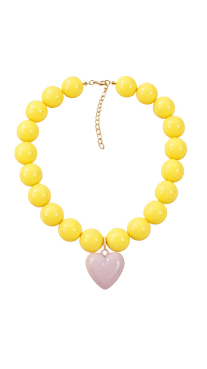 Sunshine Yellow Chunky Bead Necklace