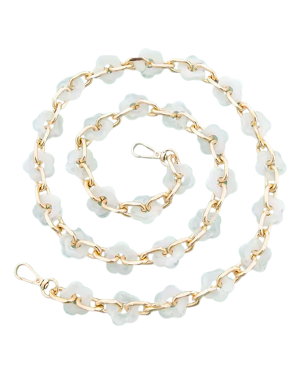Flora Acetate & Golden Link Phone Chain