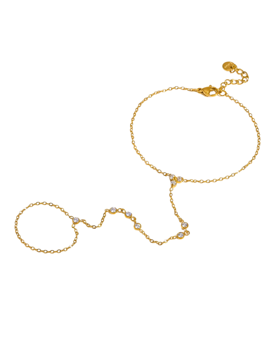 Cascading Bezel Crystal Hand Chain