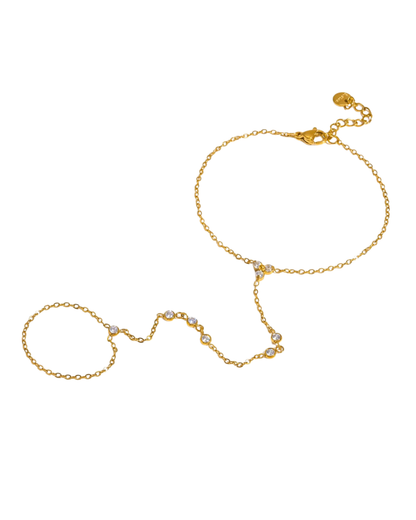 Cascading Bezel Crystal Hand Chain