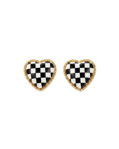 Retro Heart Stud Earrings