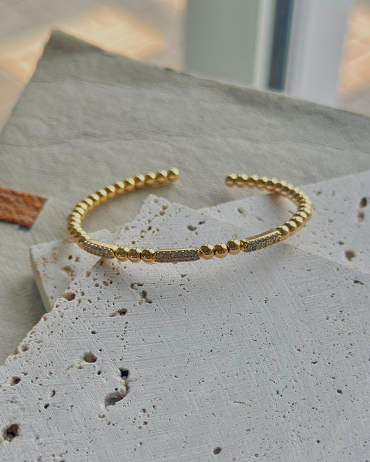 Golden Glow Bead Cuff