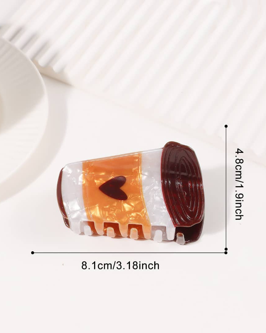 Coffee Cup Hair Claw Clip
