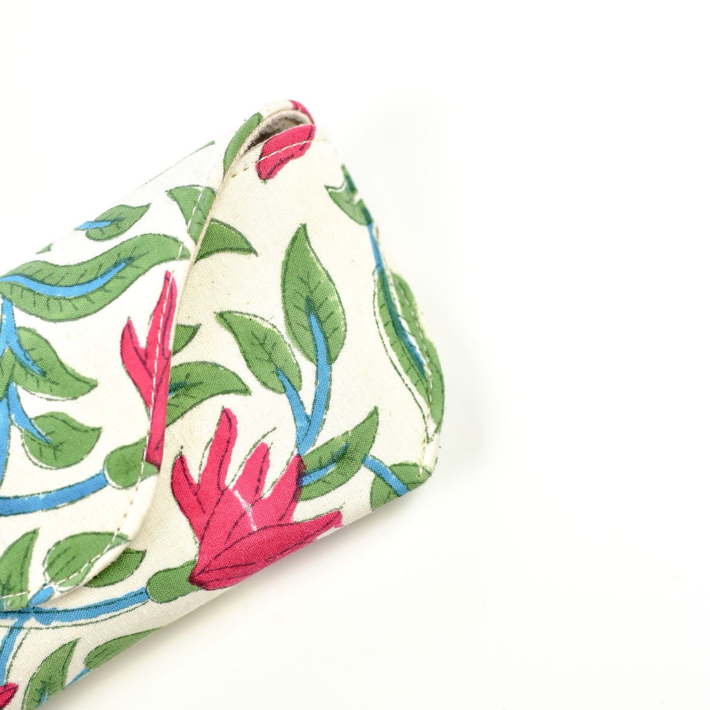 Handmade Cloth Eye Glass Pouches - White & Green
