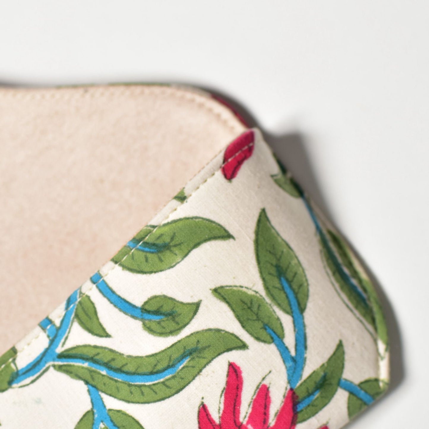 Handmade Cloth Eye Glass Pouches - White & Green