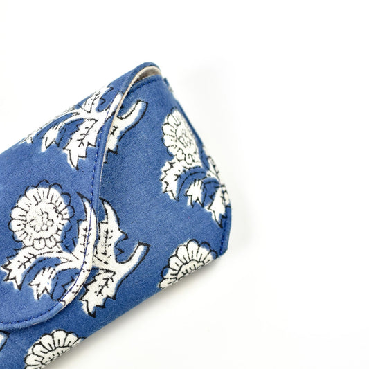 Handmade Cloth Eye Glass Pouches - Blue