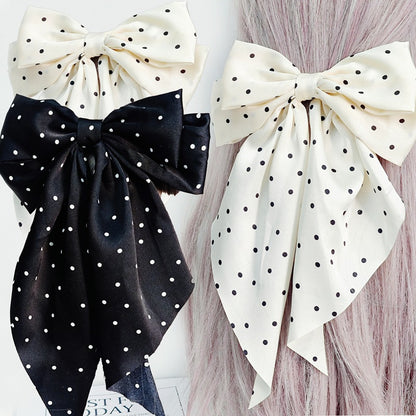 Vienna Polka Dot Silk-Satin Hair Bow
