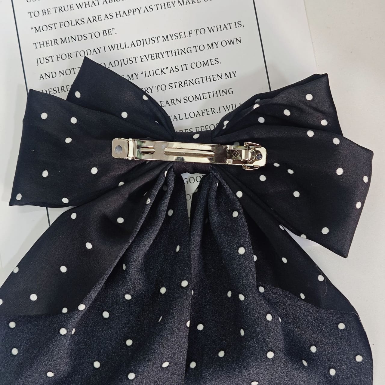 Vienna Polka Dot Silk-Satin Hair Bow