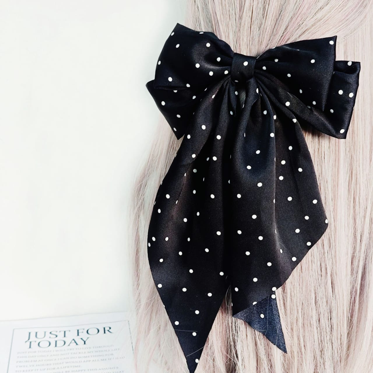 Vienna Polka Dot Silk-Satin Hair Bow