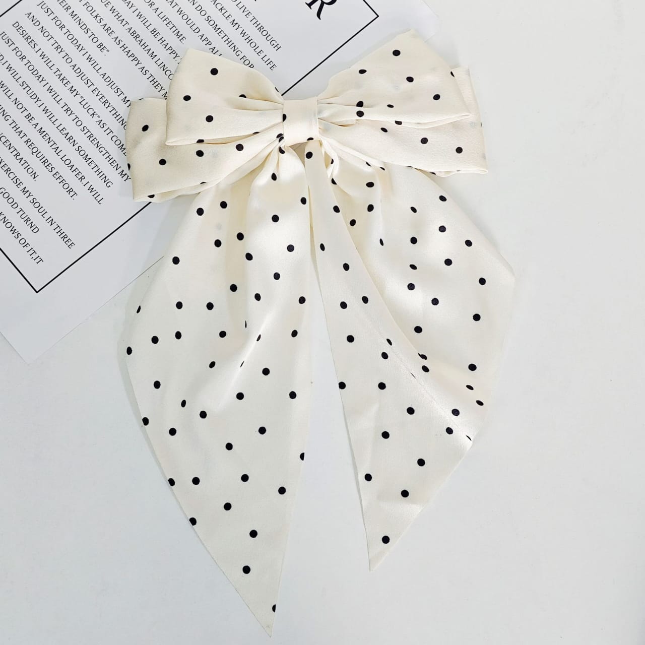 Vienna Polka Dot Silk-Satin Hair Bow