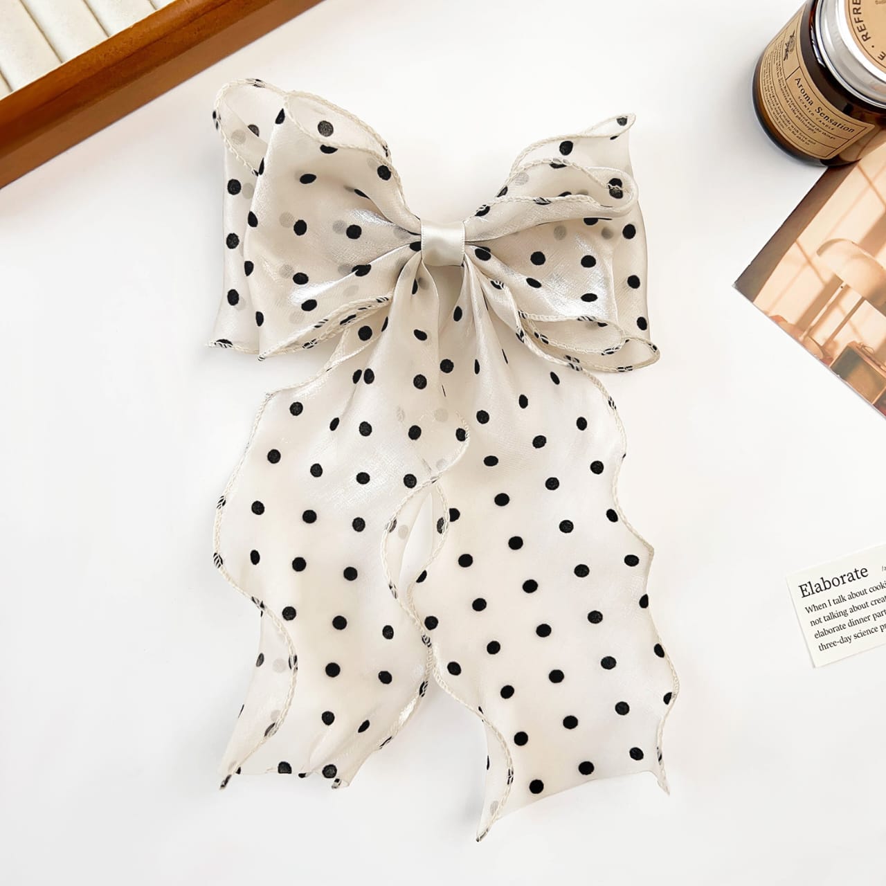 Darcy Organza Polka Dot Hair Bow