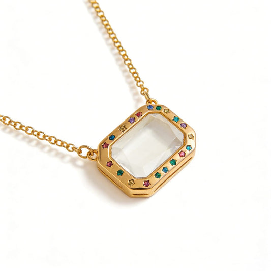 Floating Charm Necklace - Rectangle