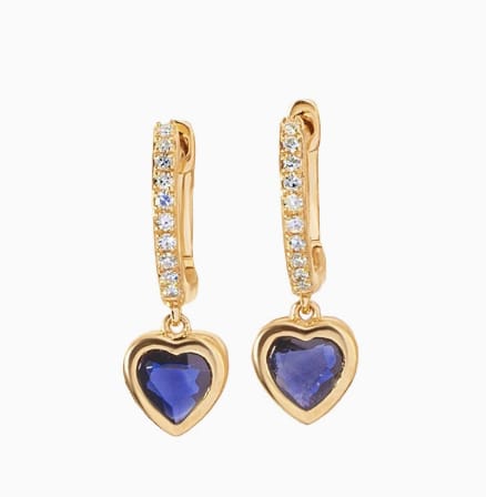 Midnight Chroma Heart Dangle Hoops