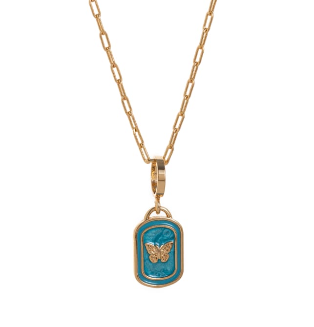 Papillon Rectangular Pendant Necklace