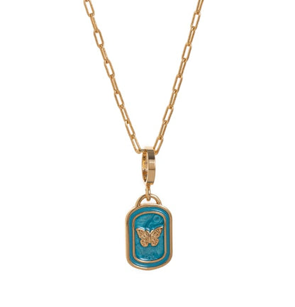 Papillon Rectangular Pendant Necklace