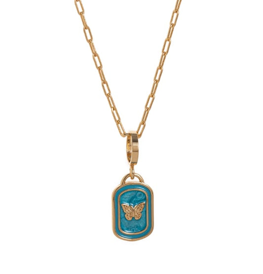 Papillon Rectangular Pendant Necklace
